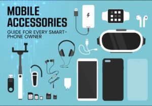 Stylish mobile accessories including covers, chargers, and headphones